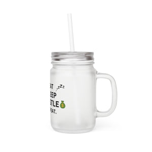 EAT SLEEP HUSTLE REPEAT MASON JAR