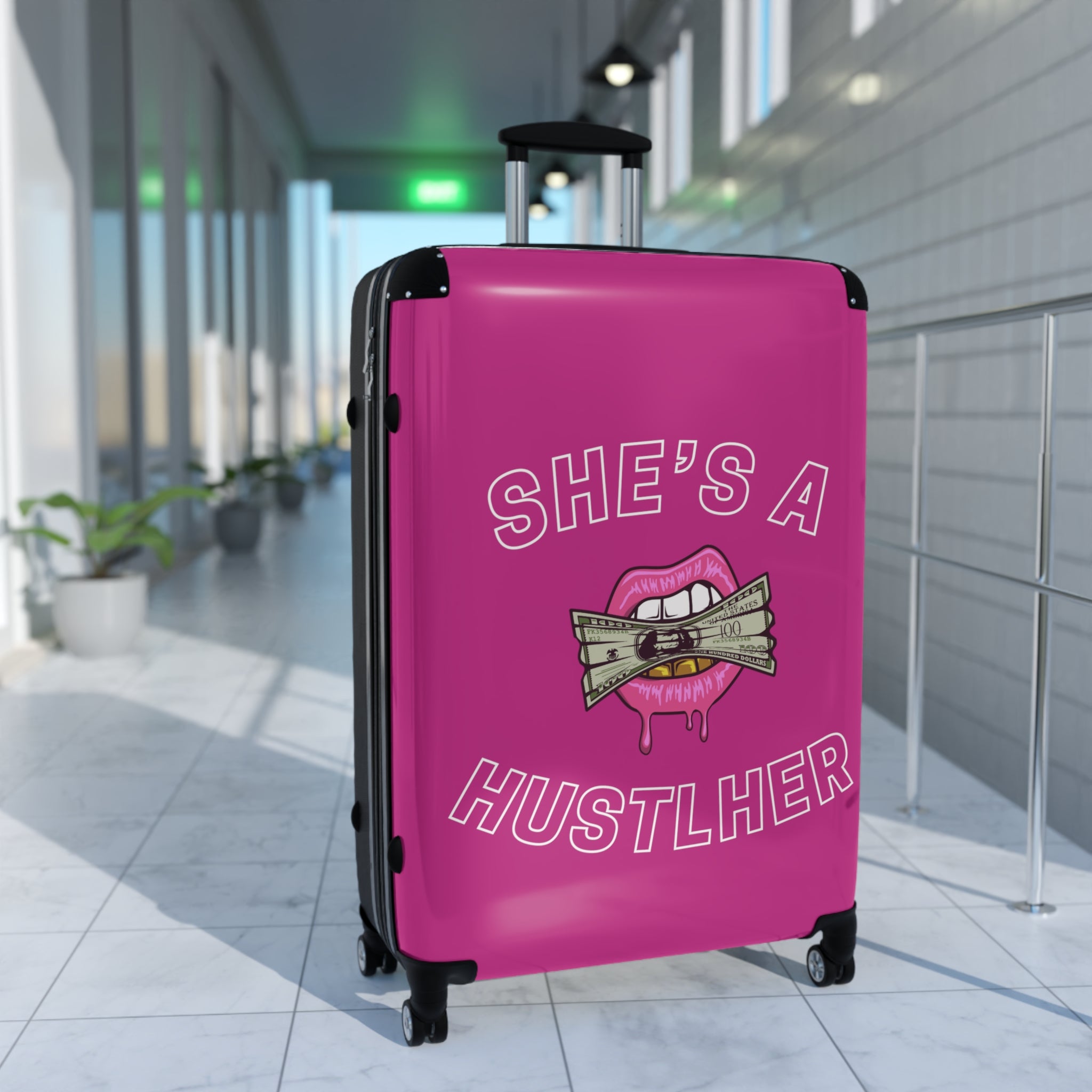 SHE'S A HUSTLHER SUITCASE (PINK)