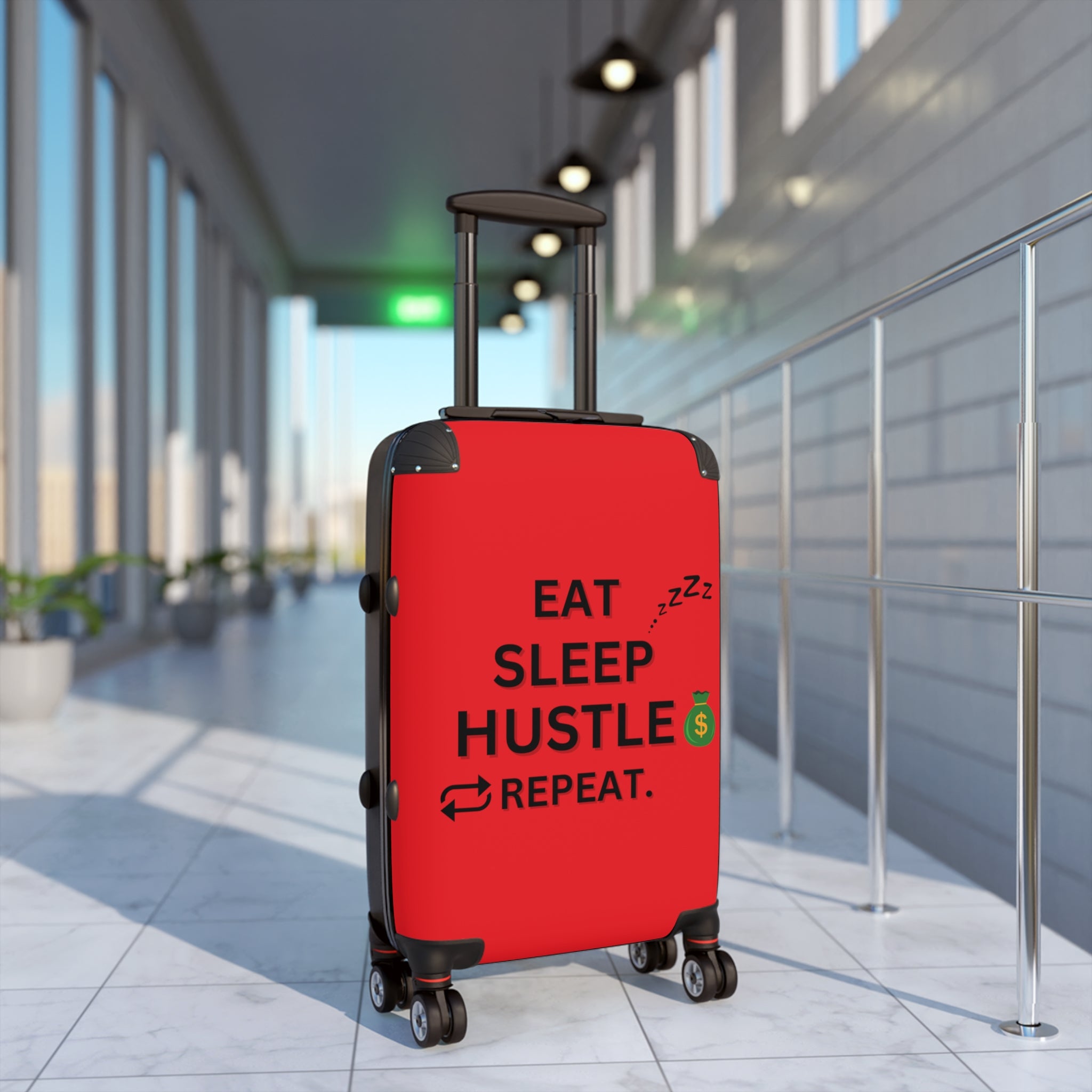 EAT SLEEP HUSTLE REPEAT SUITCASE
