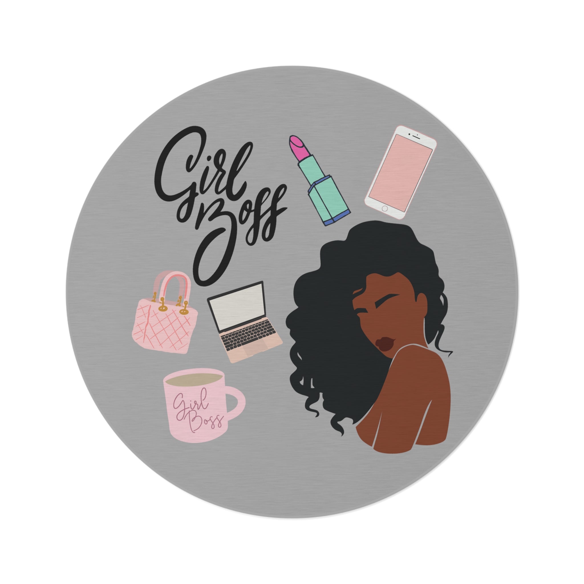 GIRL BOSS ROUND RUG