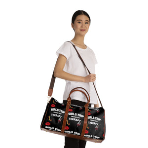 GIRLS TRIP CHEAPER THAN THERAPY WATERPROOF TRAVEL BAG