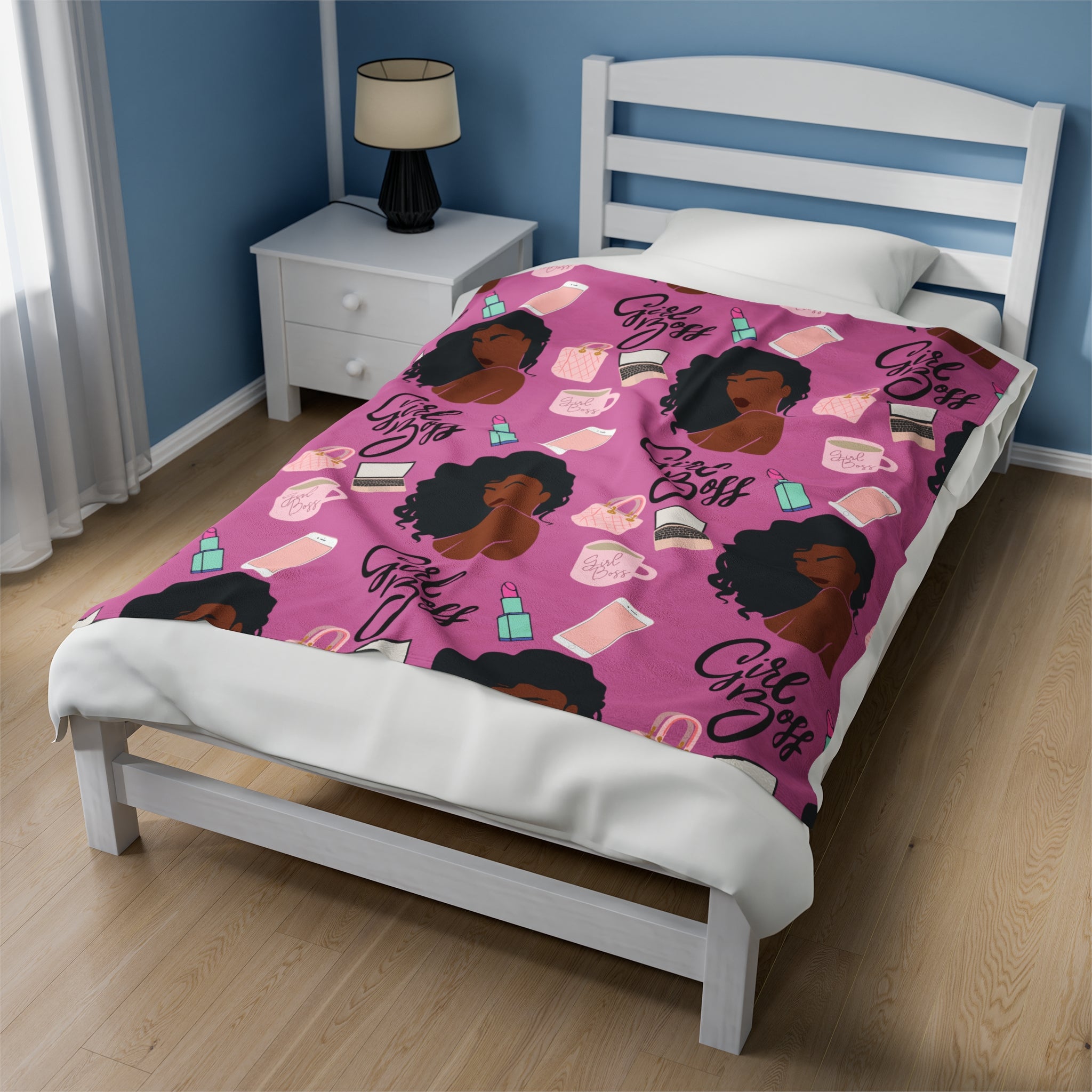 GIRL BOSS VELVETEEN PLUSH BLANKET