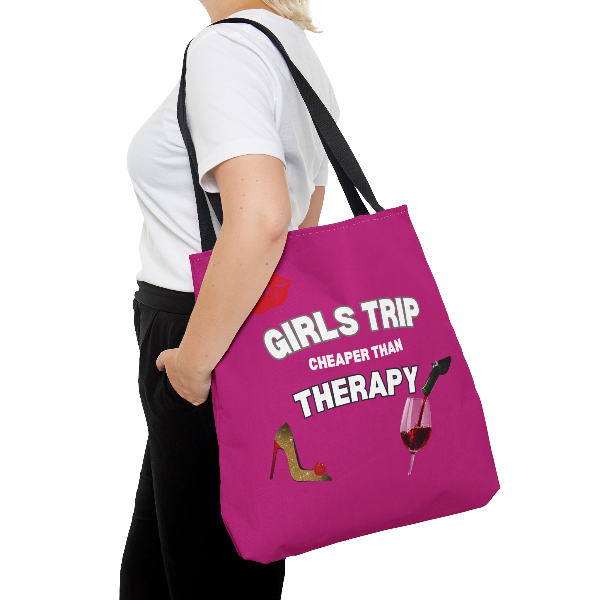 GIRLS TRIP CHEAPER THAN THERAPY TOTE BAG