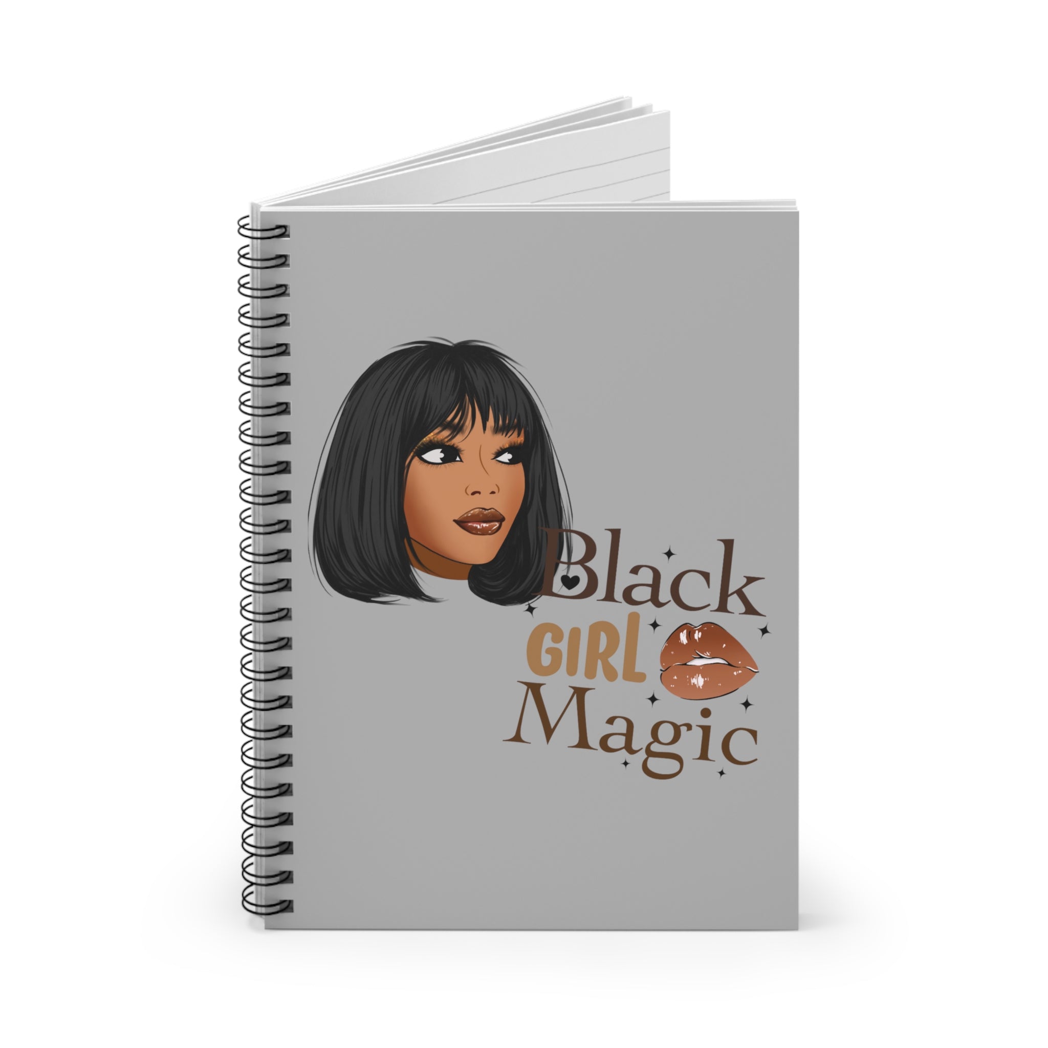 BLACK GIRL MAGIC SPIRAL NOTEBOOK (GREY)