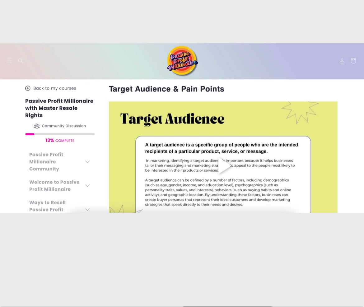 PASSIVE PROFIT MILLIONAIRE COURSE W/ RESELL RIGHTS