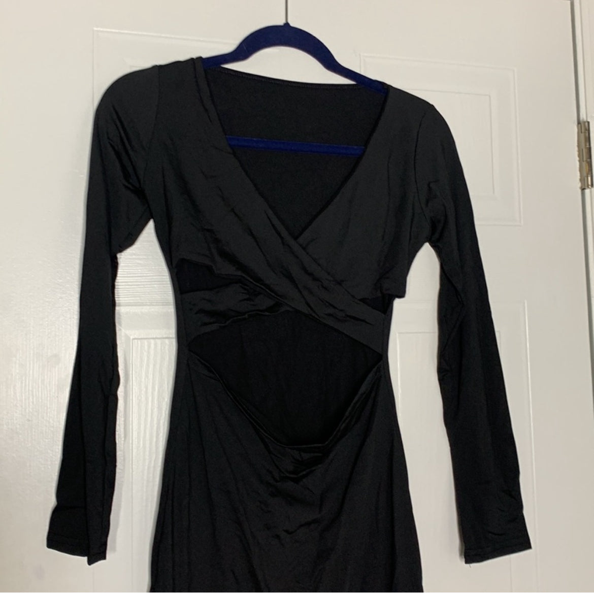 BLACK LONG SLEEVE BODYCON DRESS