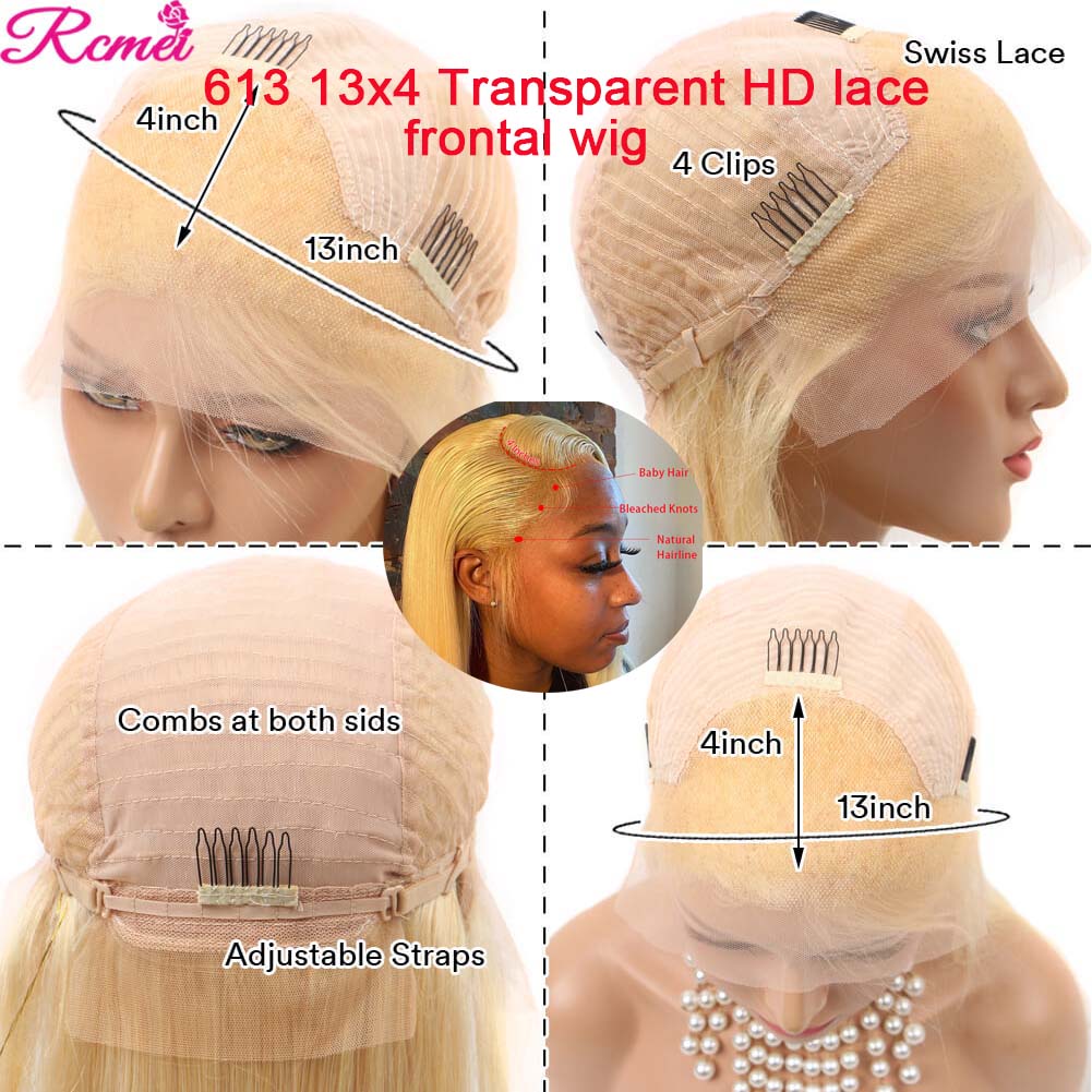Blonde HD Lace Front Straight Human Hair Wig
