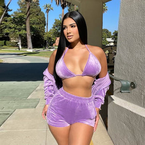 3 Piece Velvet Tracksuit