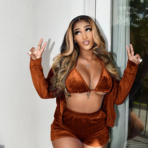 3 Piece Velvet Tracksuit