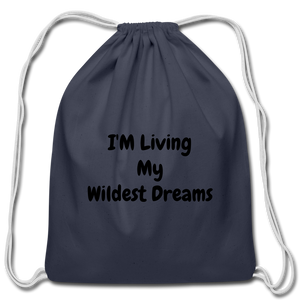 Living My Dreams Drawstring Bag - navy