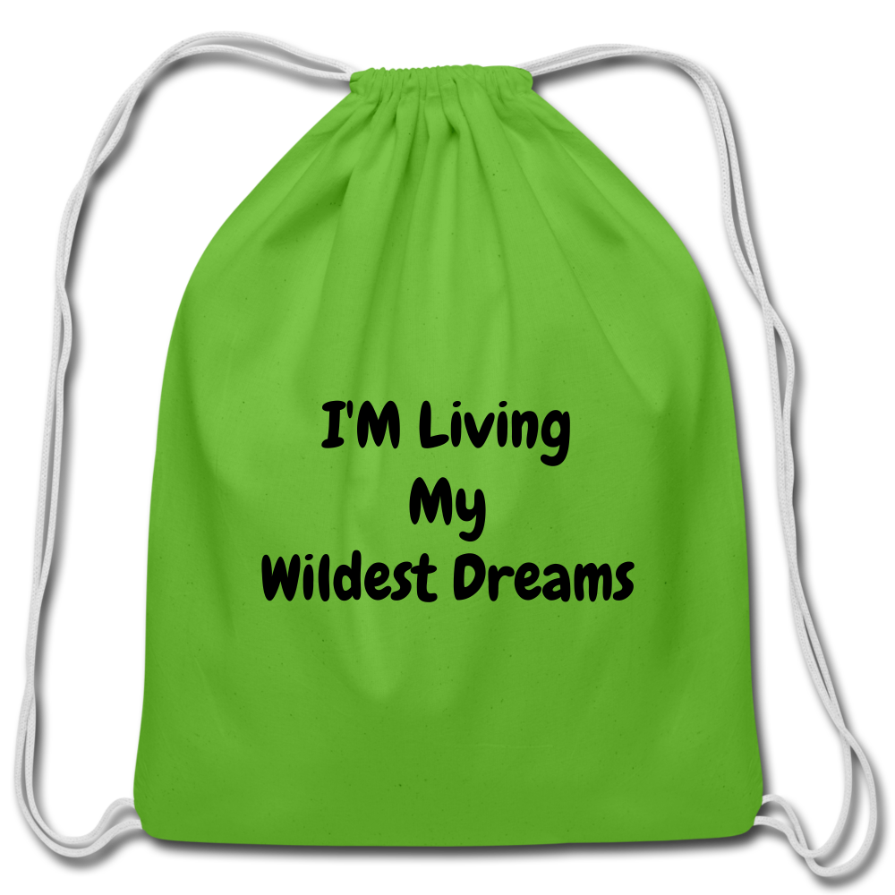 Living My Dreams Drawstring Bag - clover