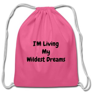 Living My Dreams Drawstring Bag - pink