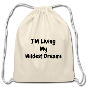 Living My Dreams Drawstring Bag - natural