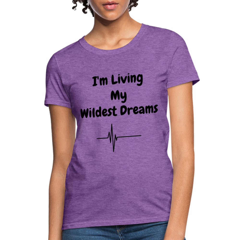 LIVING MY WILDEST DREAMS TSHIRT - purple heather