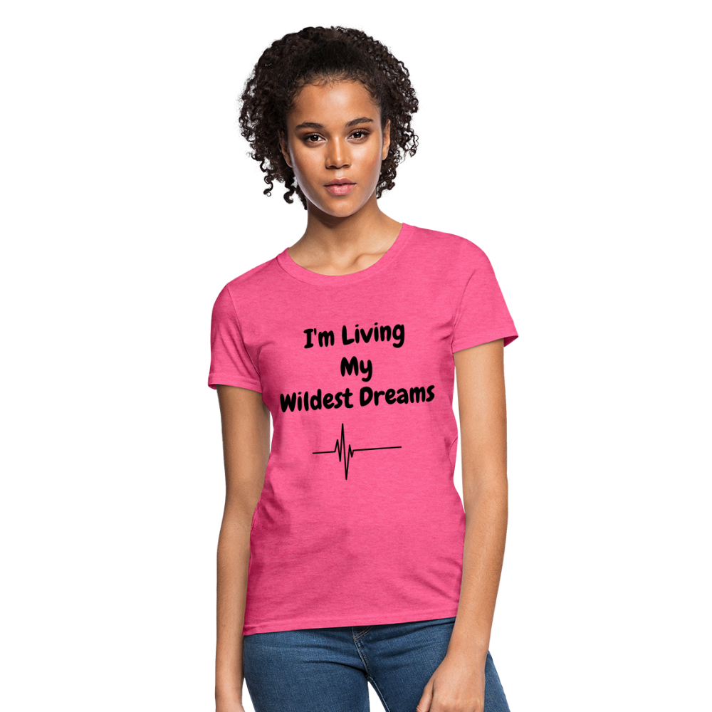 LIVING MY WILDEST DREAMS TSHIRT - heather pink