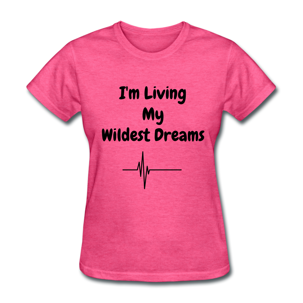LIVING MY WILDEST DREAMS TSHIRT - heather pink