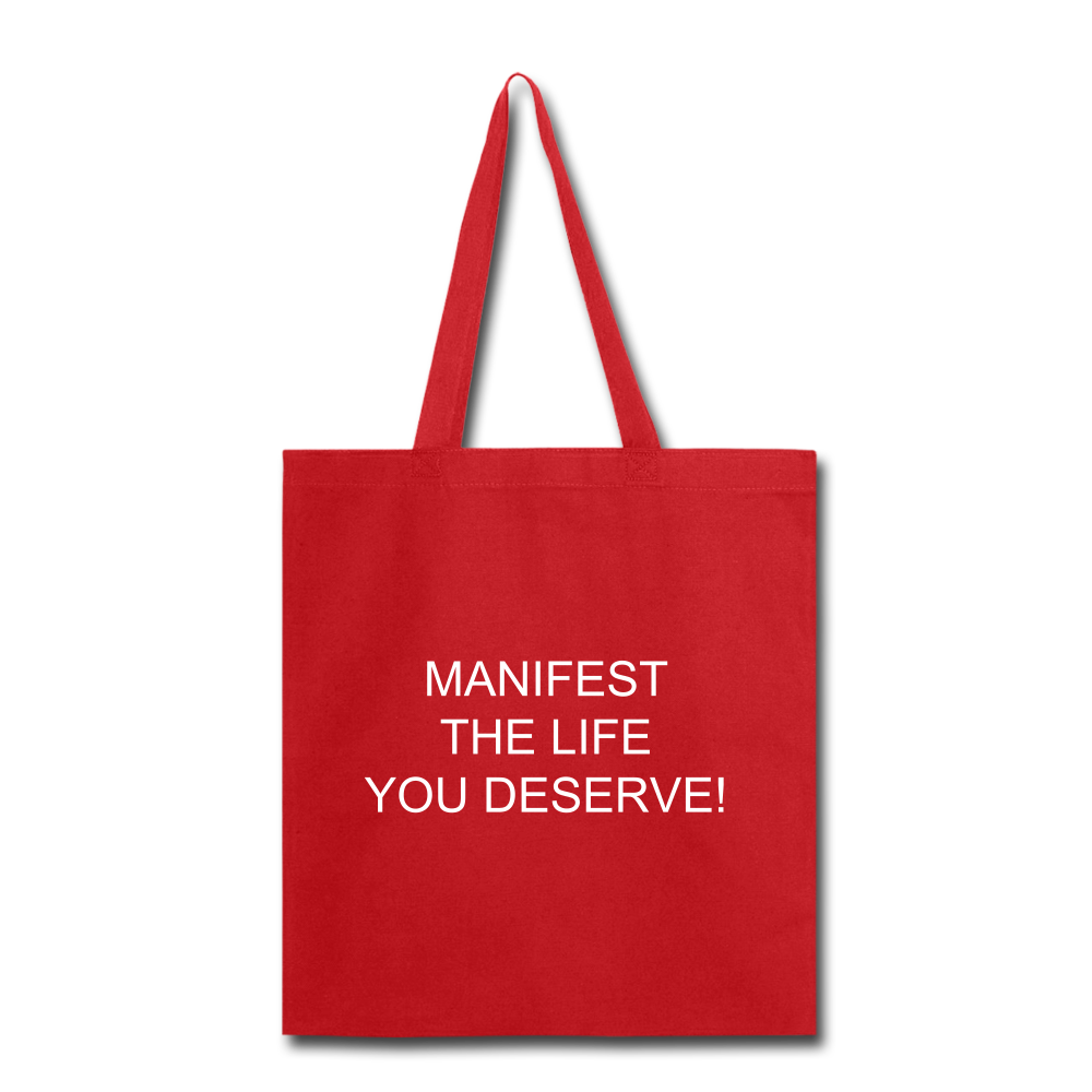 Living My Dreams Tote Bag. - red