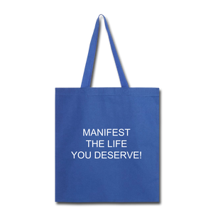 Living My Dreams Tote Bag. - royal blue