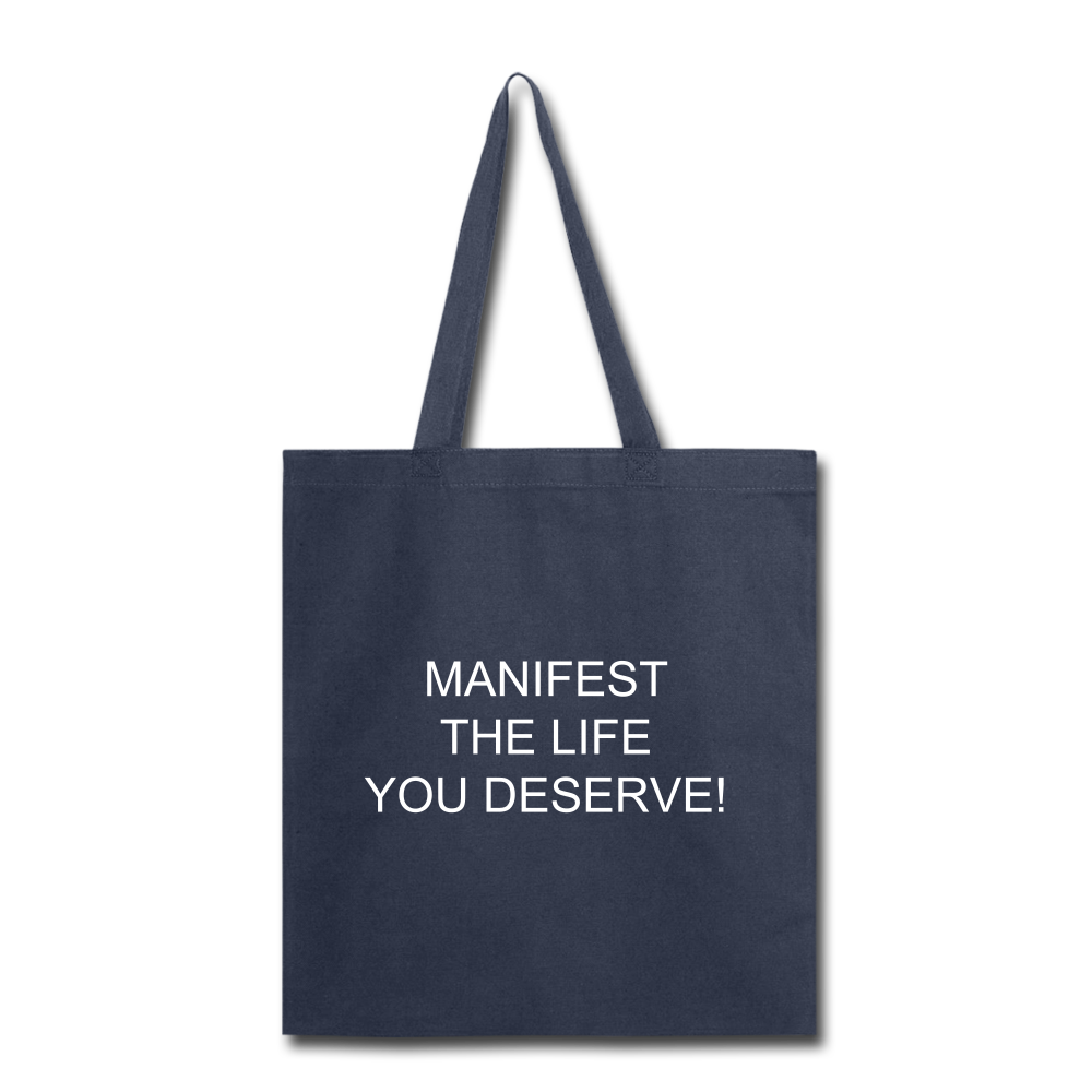 Living My Dreams Tote Bag. - navy