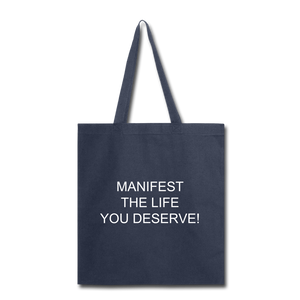 Living My Dreams Tote Bag. - navy