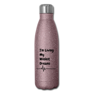 Insulated Stainless Steel Water Bottle - pink glitter