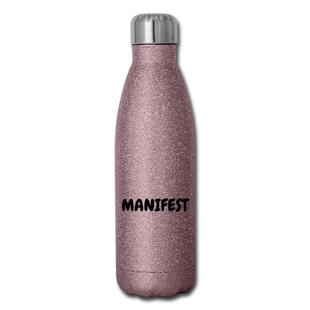 Insulated Stainless Steel Water Bottle - pink glitter