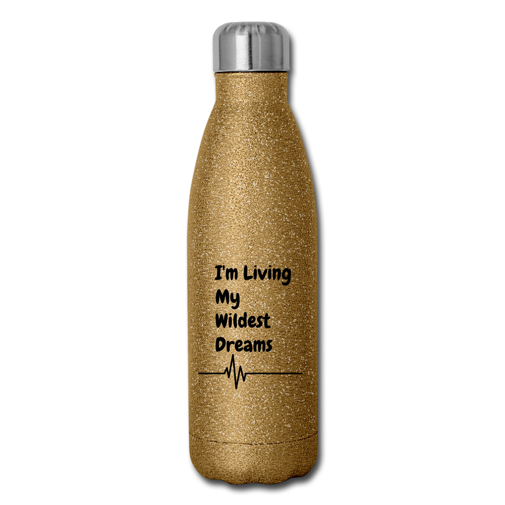 Insulated Stainless Steel Water Bottle - gold glitter