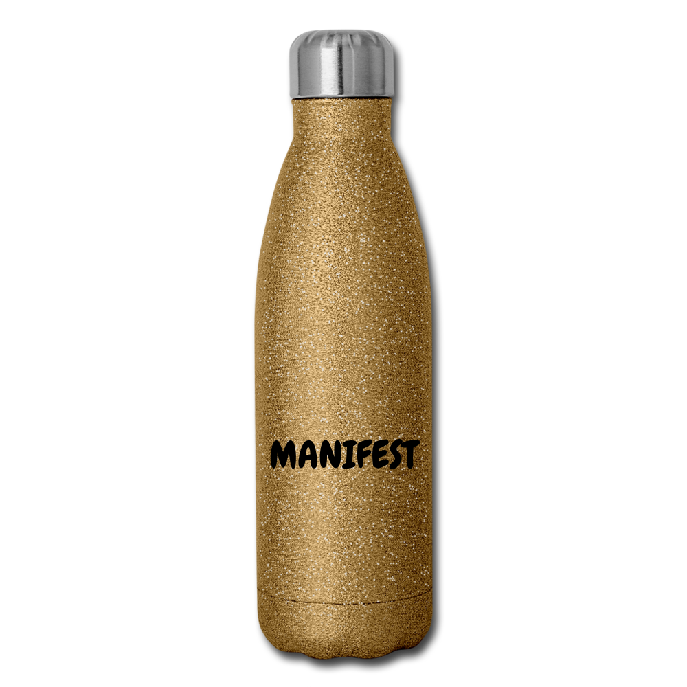 Insulated Stainless Steel Water Bottle - gold glitter