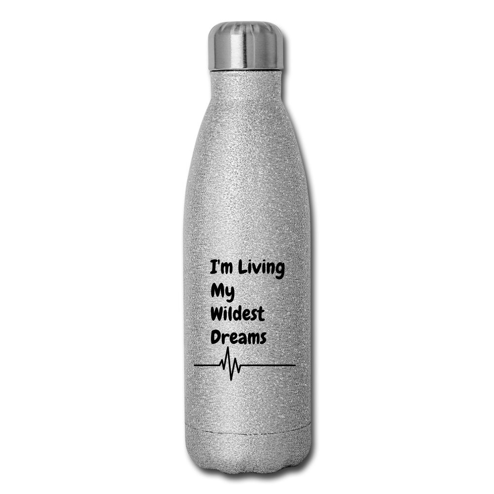 Insulated Stainless Steel Water Bottle - silver glitter