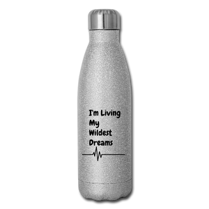 Insulated Stainless Steel Water Bottle - silver glitter
