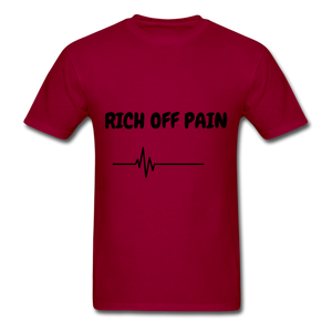 Rich Off Pain Unisex T-Shirt - dark red