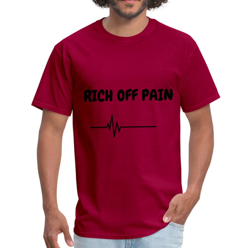 Rich Off Pain Unisex T-Shirt - dark red