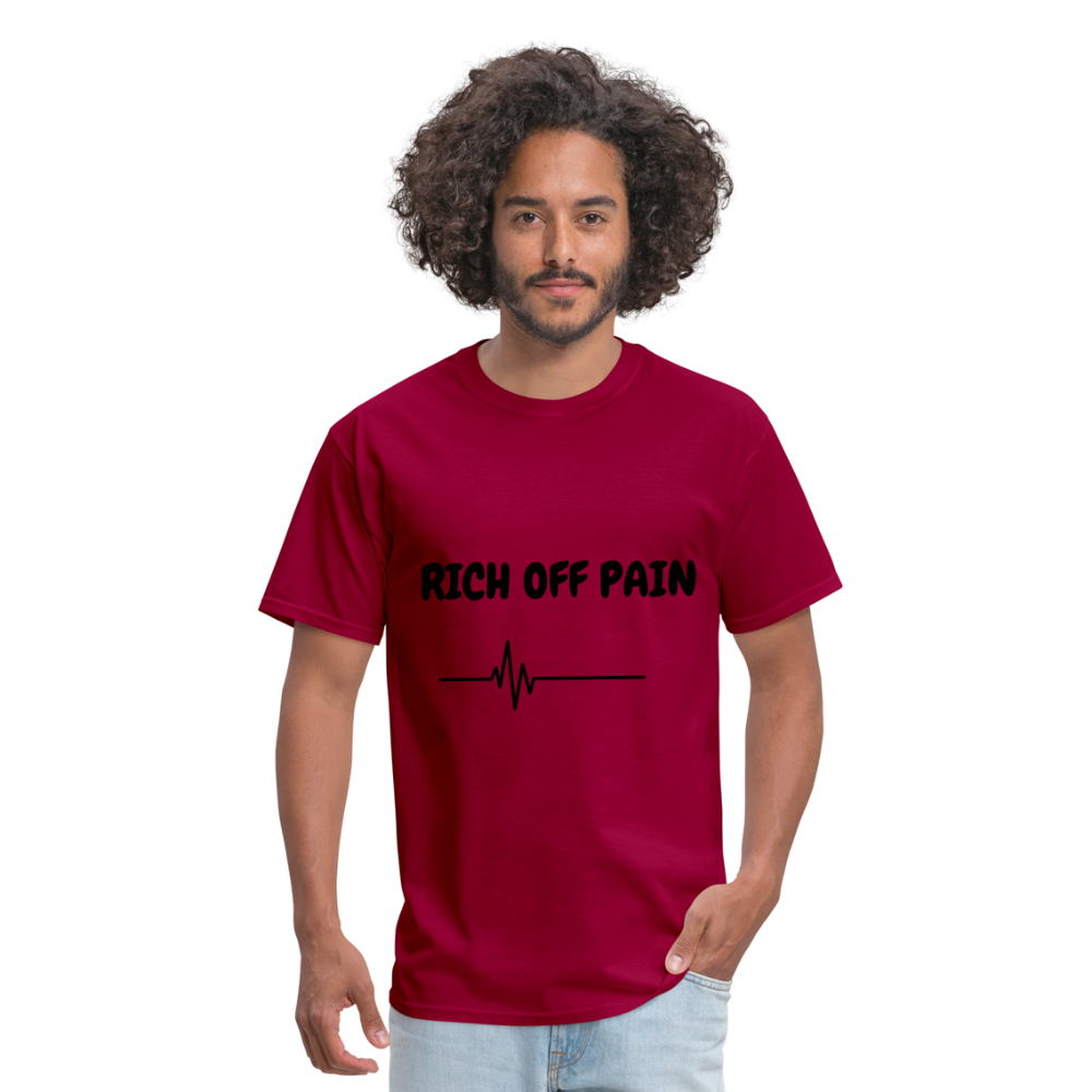 Rich Off Pain Unisex T-Shirt - dark red