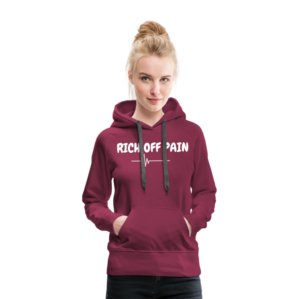 RICH OFF PAIN (WHITE LETTERING) - burgundy