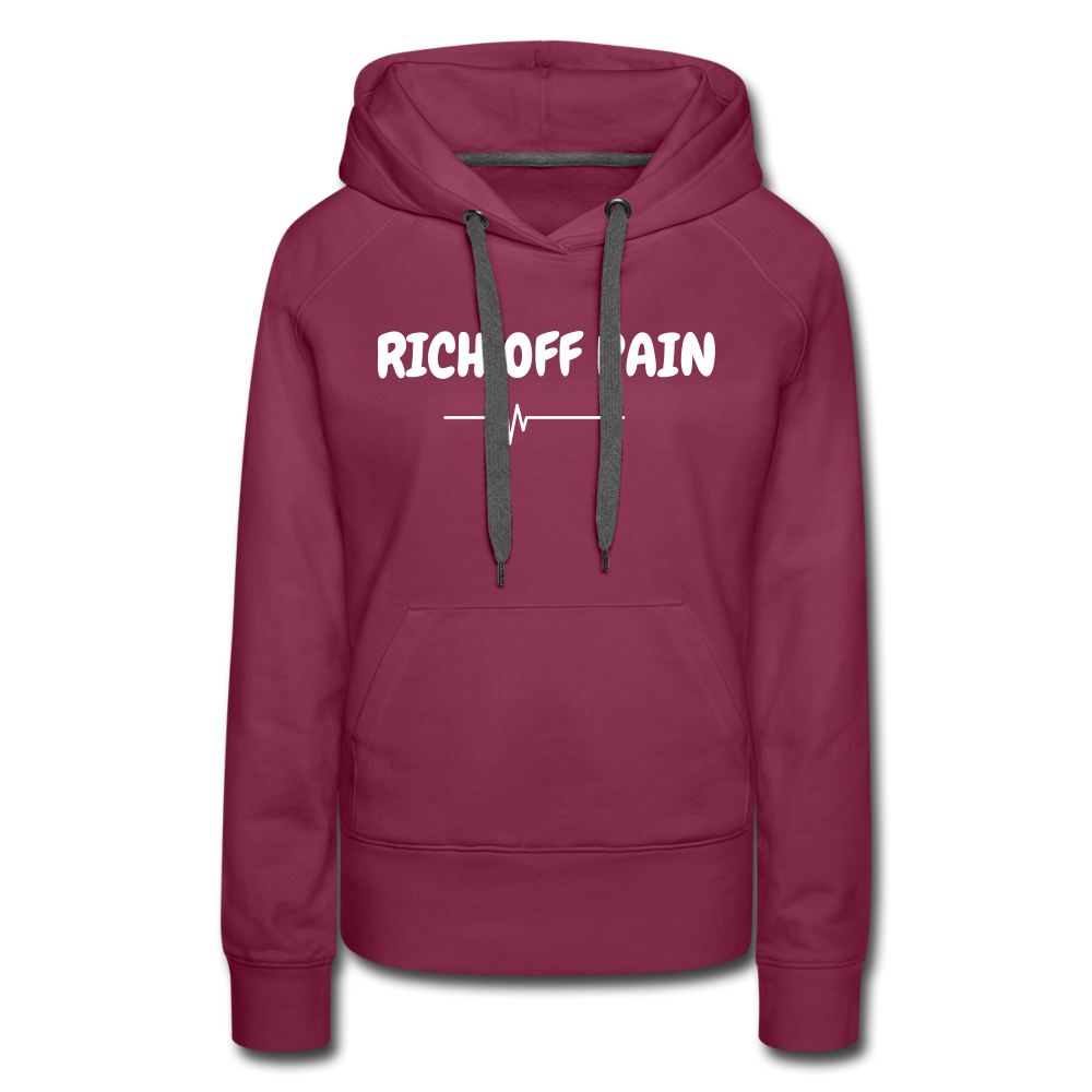 RICH OFF PAIN (WHITE LETTERING) - burgundy