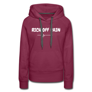 RICH OFF PAIN (WHITE LETTERING) - burgundy