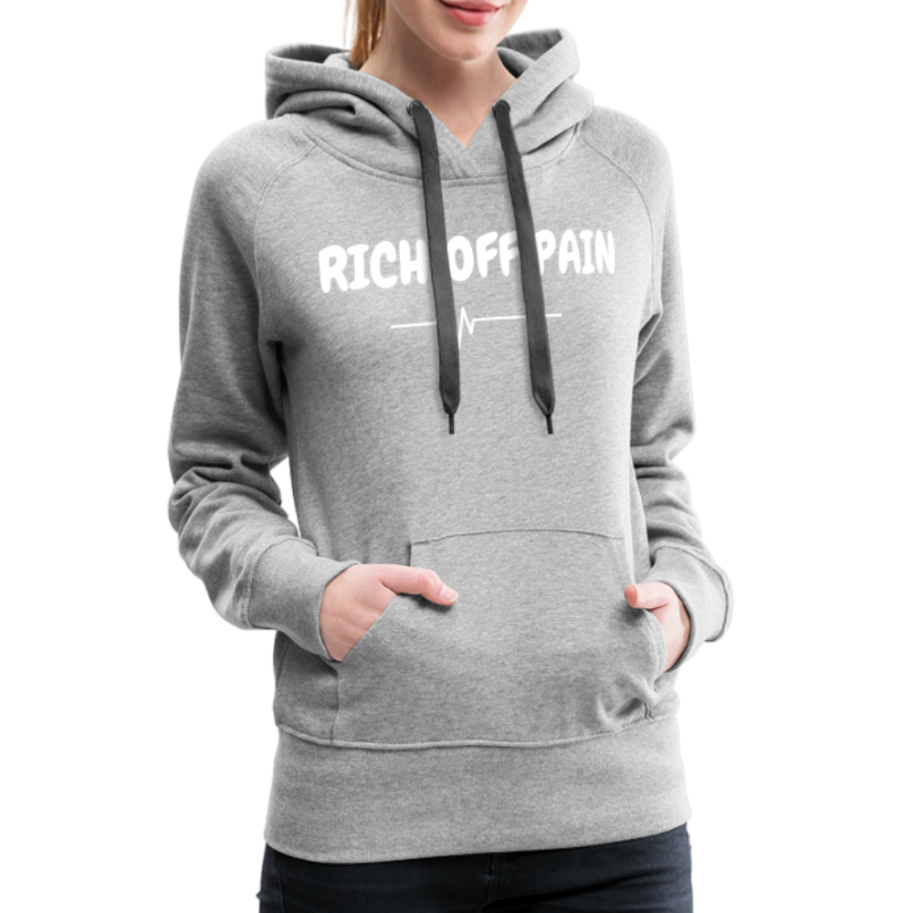RICH OFF PAIN (WHITE LETTERING) - heather grey