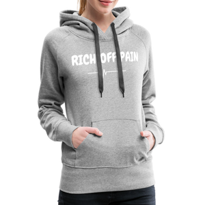 RICH OFF PAIN (WHITE LETTERING) - heather grey