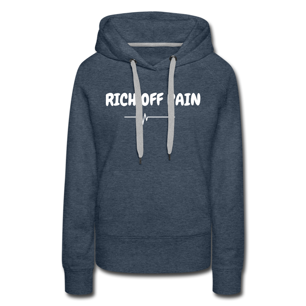 RICH OFF PAIN (WHITE LETTERING) - heather denim