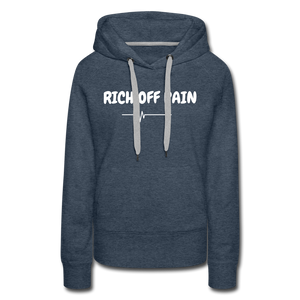 RICH OFF PAIN (WHITE LETTERING) - heather denim