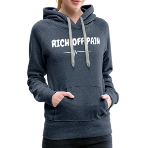 RICH OFF PAIN (WHITE LETTERING) - heather denim
