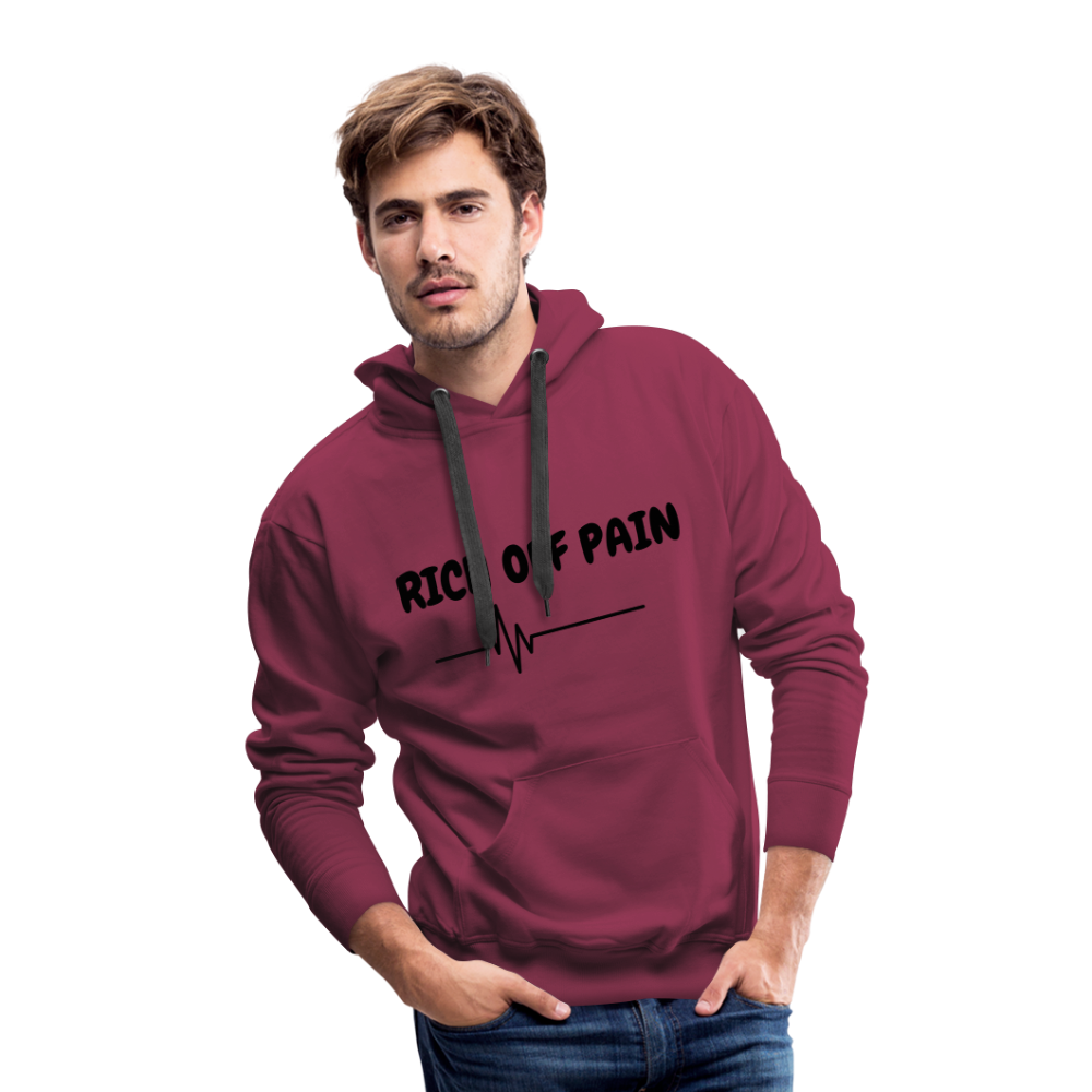RICH OFF PAIN Men's Hoodie - burgundy
