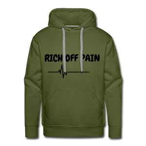 RICH OFF PAIN Men's Hoodie - olive green