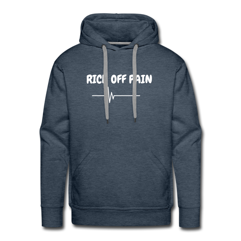 Men’s Hoodie (WHITE LETTERING) - heather denim