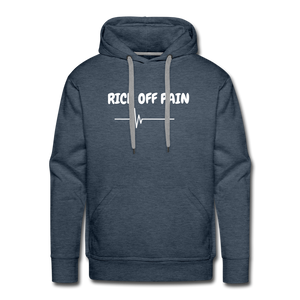 Men’s Hoodie (WHITE LETTERING) - heather denim