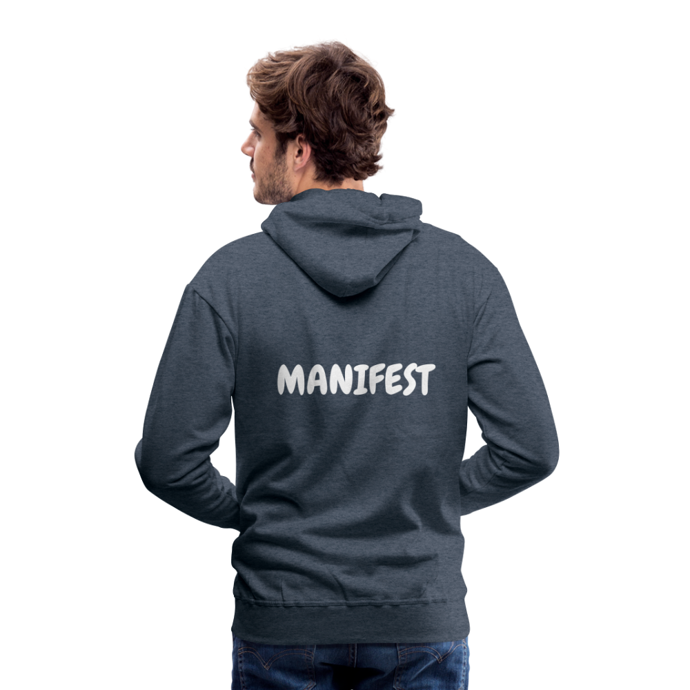 Men’s Hoodie (WHITE LETTERING) - heather denim