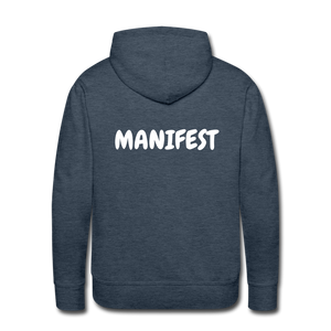 Men’s Hoodie (WHITE LETTERING) - heather denim