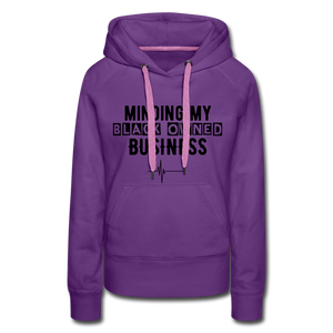 MINDING MY BLACK OWNED BUSINESS - WOMEN'S HOODIE - purple
