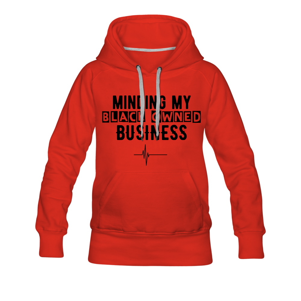 MINDING MY BLACK OWNED BUSINESS - WOMEN'S HOODIE - red