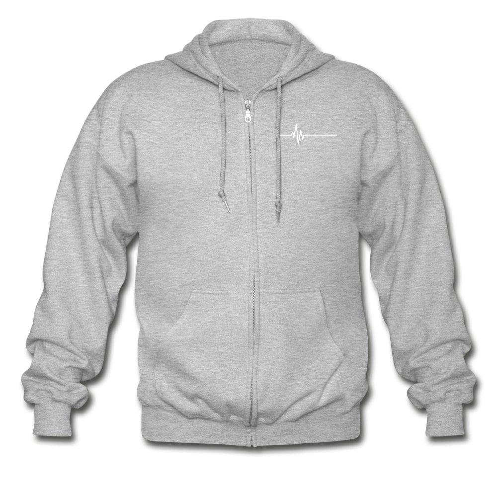 Stay Alert, Stay Alive Zip Hoodie - heather gray